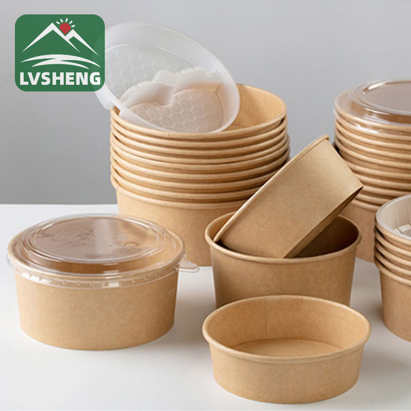 کاسه کاغذی با درب محدب 24oz